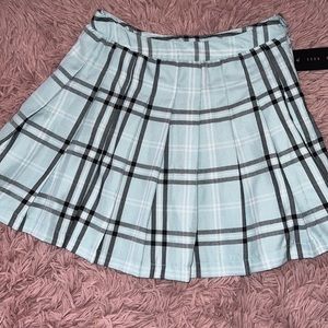 Baby Blue Plaid mini Skirt